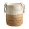 12.5" Handmade Natural Jute & Cotton Basket Planter